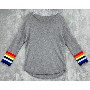 Wyse Sweater Womens 1 US 8 Cashmere Rainbow Jumper Soft Cozy Lightweight Gray